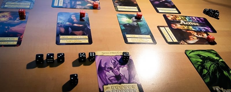 eight epics cards and dice