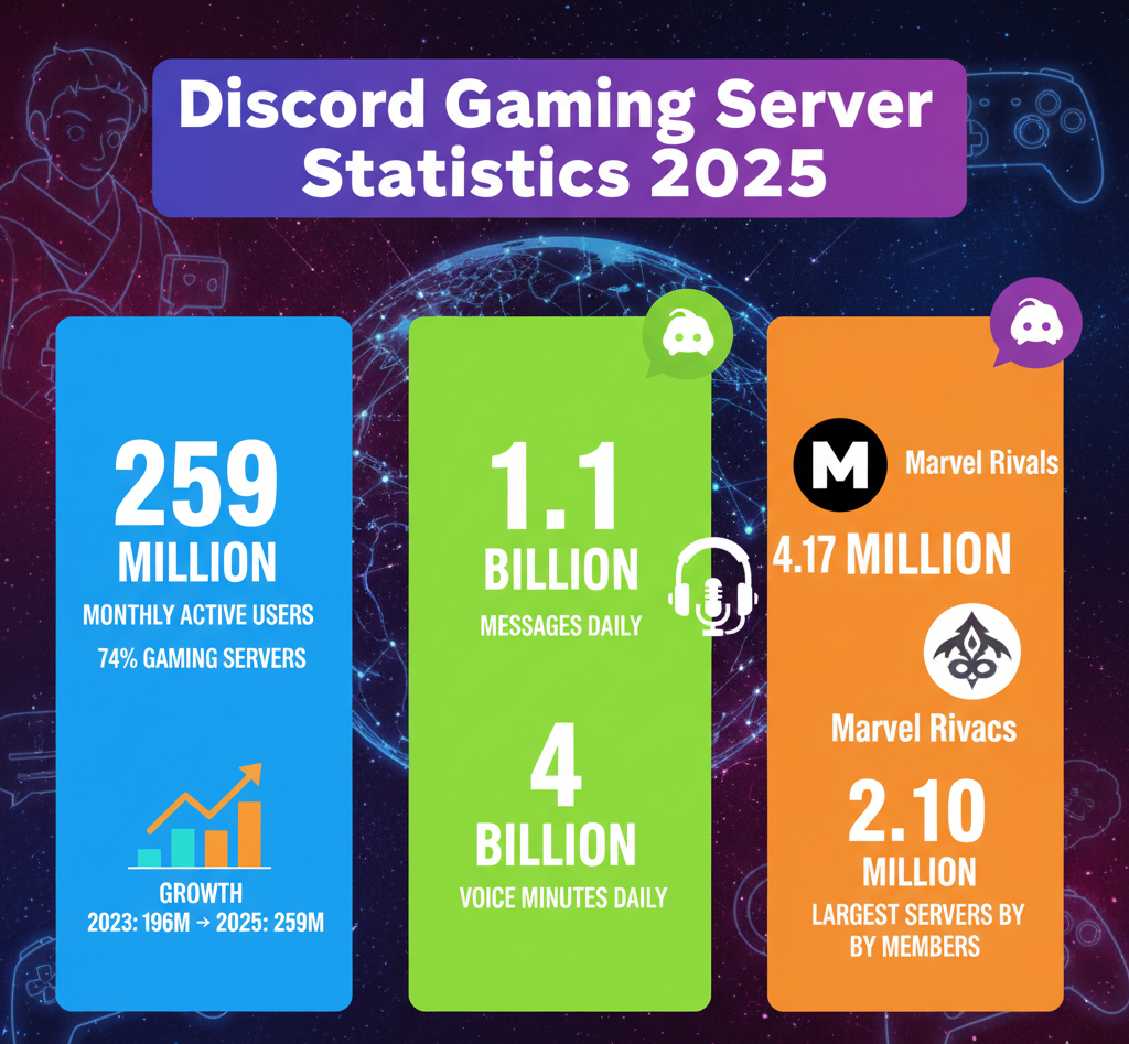 Discord Gaming Server Statistics 2025
