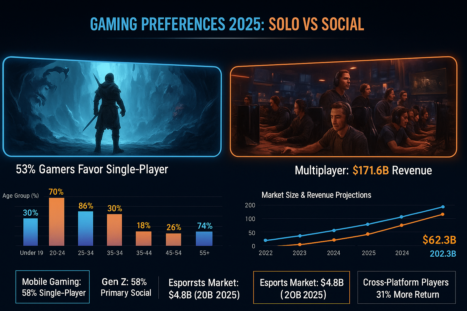 Multiplayer vs Single-Player Gaming Preferences (2025)
