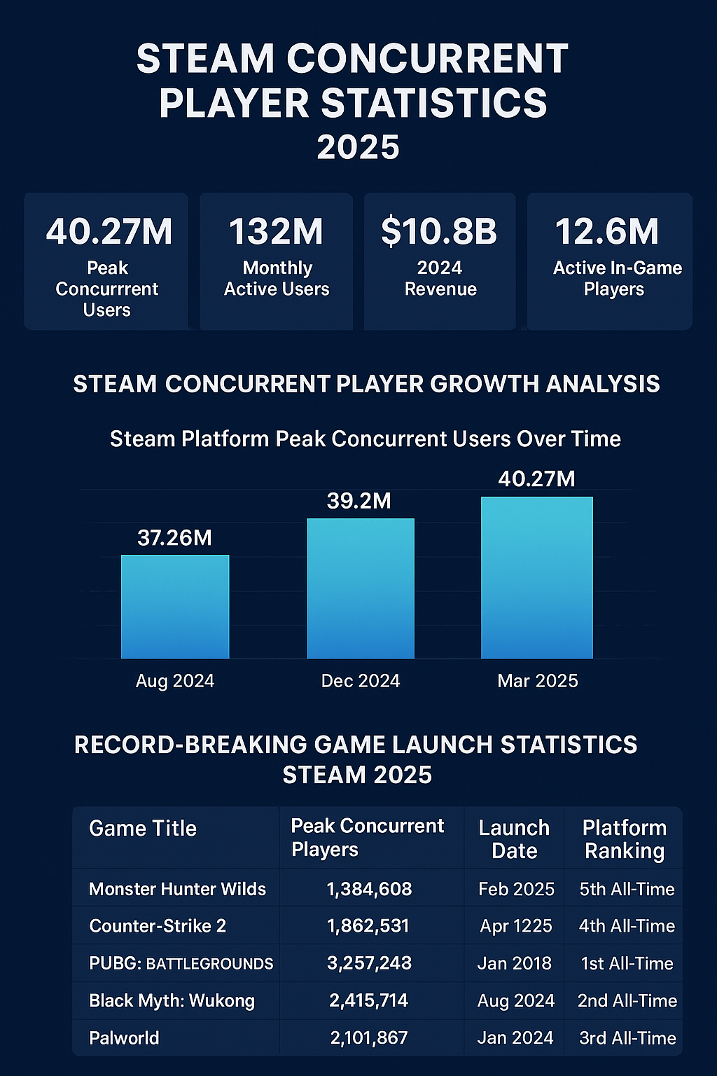 Steam concurrent player Statistics