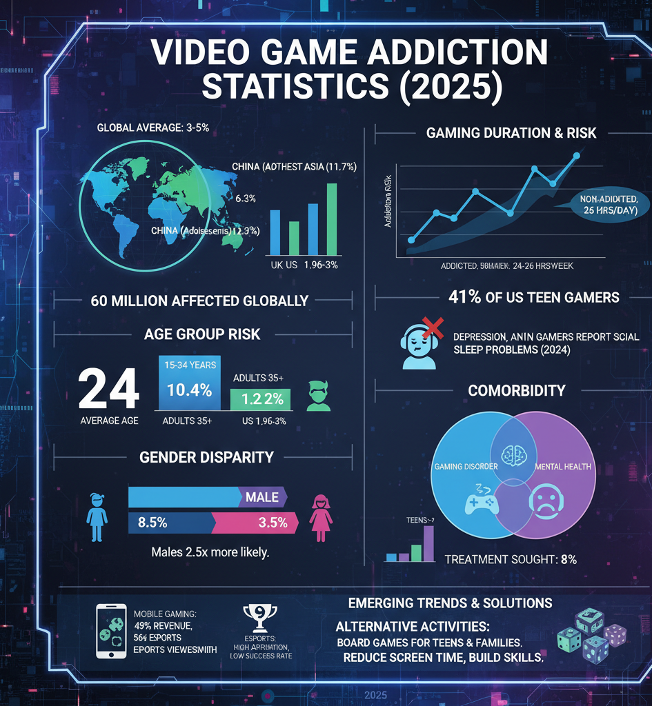 Video Game Addiction Statistics (2025)